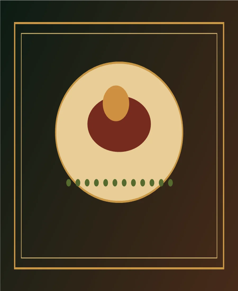 Smaakvolle foodzine placeholder met bord en gouden kader